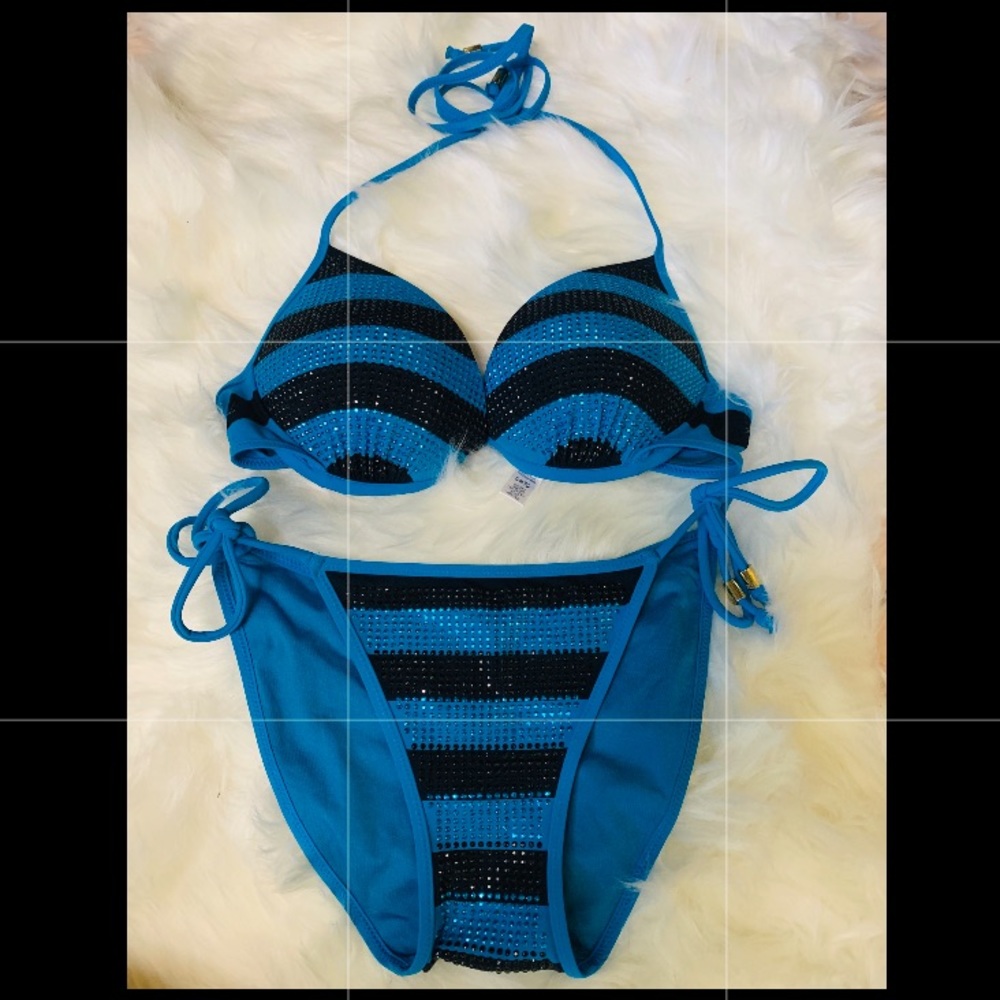 Blue/black stripe swimsuit Victoria’s Secret PINK
